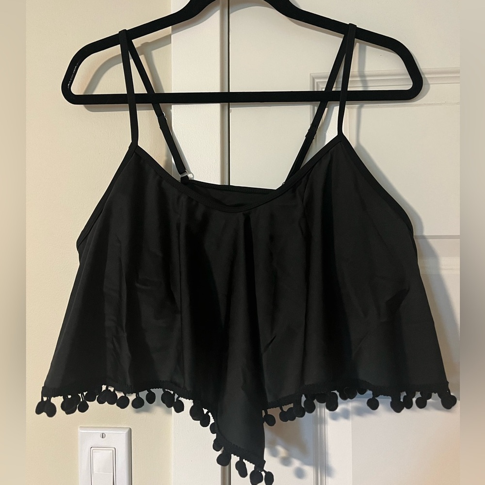 Plus size black bikini top, tag size 3X (fits smaller)